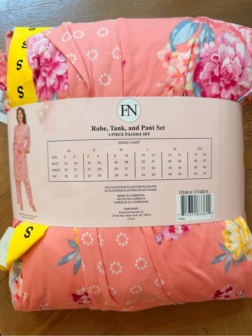 Flora Nikrooz Pink Floral Three-Piece Pajama Set - Picture 6 of 6